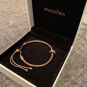 Rose gold Pandora charm bracelet